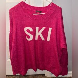Vince Camuto Pink 'SKI' Crew Neck Sweater